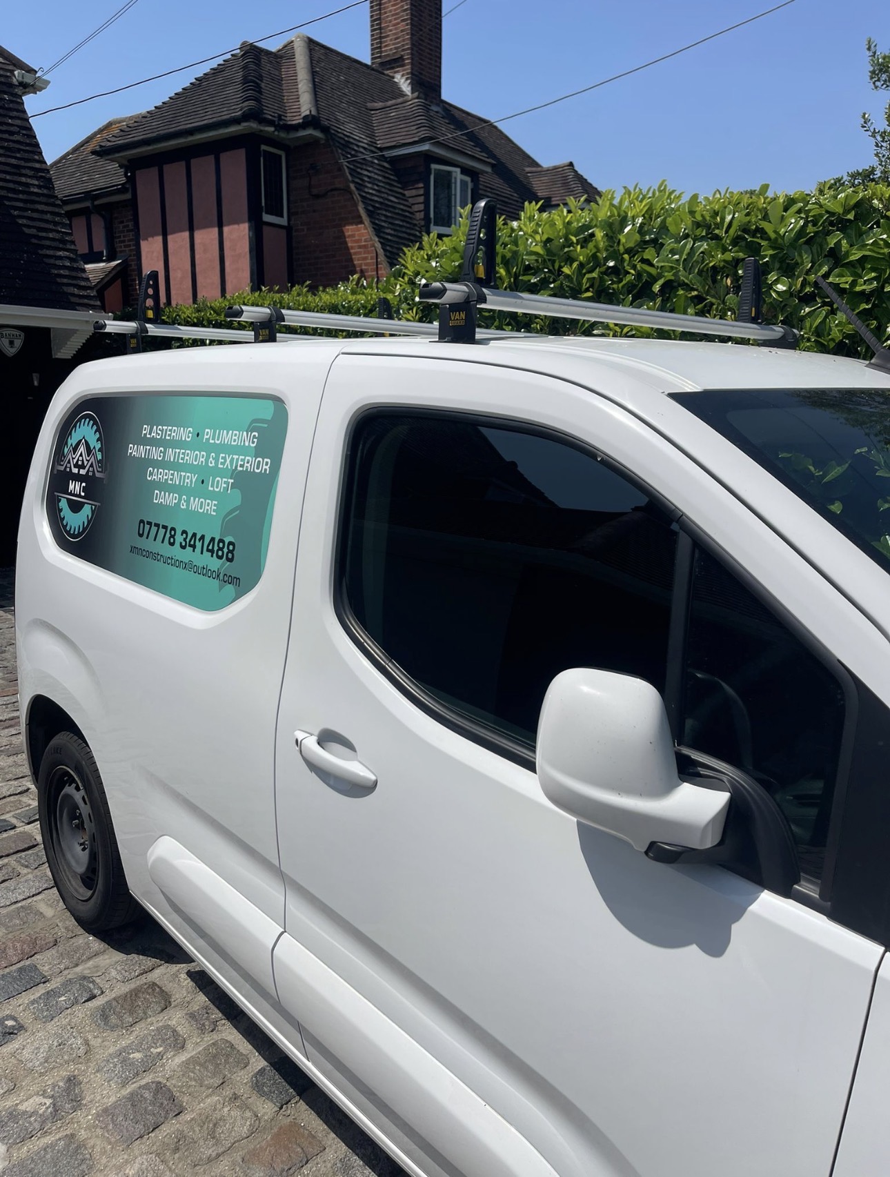 The MNC Construction van on site — professional painters and decorators based in Billericay, Essex